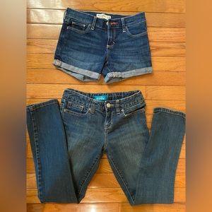 Girls size 9/10 Old Navy jeans and Abercrombie shorts